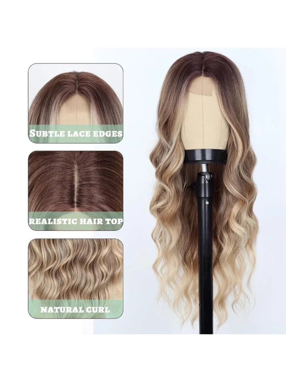 Women's Dirty Blonde 26 Inch Natural Synthetic Modern Long Curly Wavy Fiber Wigs